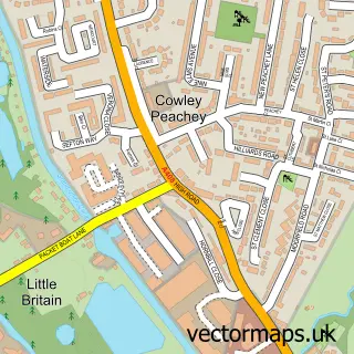 Street map sample of Cowley Peachey, Greater London