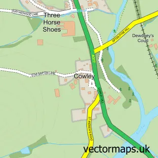 Street map sample of Cowley, Devon