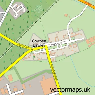Street map sample of Cowpen Bewley, Durham