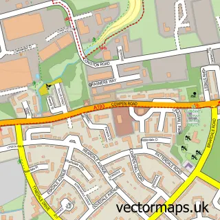 Street map sample of Cowpen, Northumberland