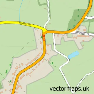 Street map sample of Cox Green, West Sussex