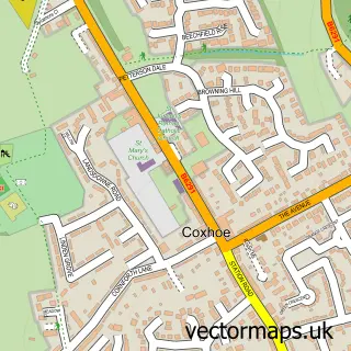Street map sample of Coxhoe, Durham