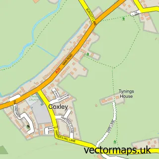 Street map sample of Coxley, Somerset