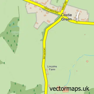 Street map sample of Coxtie Green, Essex