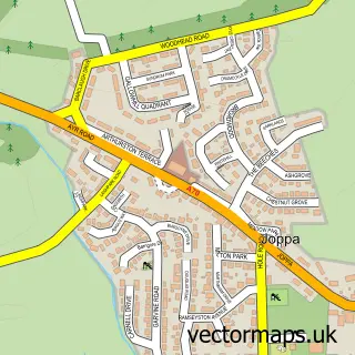 Street map sample of Coylton, Ayrshire and Arran
