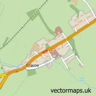 Street map sample of Cracoe, North Yorkshire