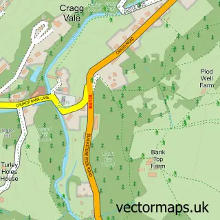 Street map sample of Cragg Vale, West Yorkshire