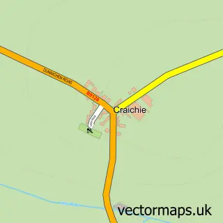 Street map sample of Craichie, Angus