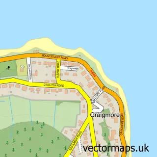 Street map sample of Craigmore, Argyll and Bute