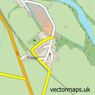 Street map sample of Craigo, Angus