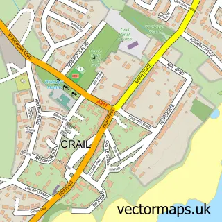 Street map sample of Crail, Fife