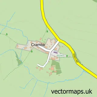 Street map sample of Crambe, North Yorkshire