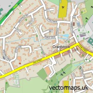 Street map sample of Cranbrook, Kent