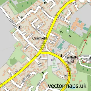 Street map sample of Cranfield, Bedfordshire
