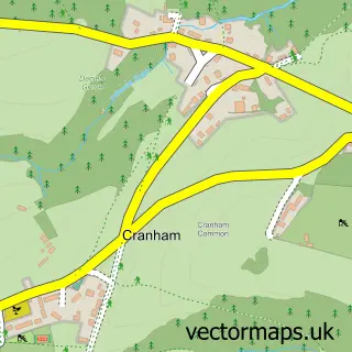 Street map sample of Cranham, Gloucestershire