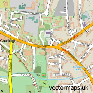 Street map sample of Cranleigh, Surrey
