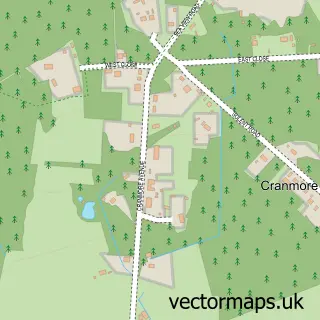 Street map sample of Cranmore, Isle of Wight