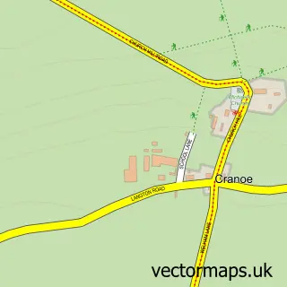 Street map sample of Cranoe, Leicestershire