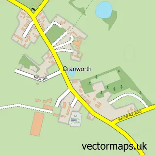 Street map sample of Cranworth, Norfolk
