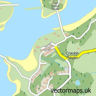 Street map sample of Craobh Haven, Argyll and Bute