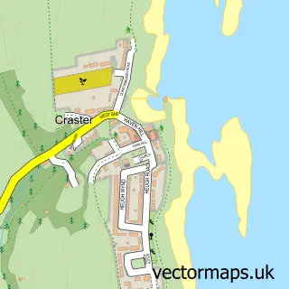 Street map sample of Craster, Northumberland