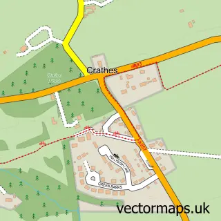Street map sample of Crathes, Kincardineshire
