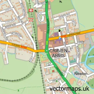 Street map sample of Craven Arms, Shropshire