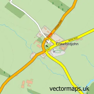 Street map sample of Crawfordjohn, Lanarkshire