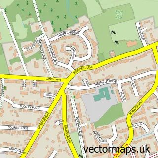 Street map sample of Crawley Down, West Sussex