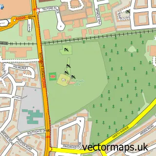 Street map sample of Crawley, West Sussex