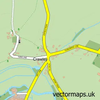 Street map sample of Crawley, Oxfordshire