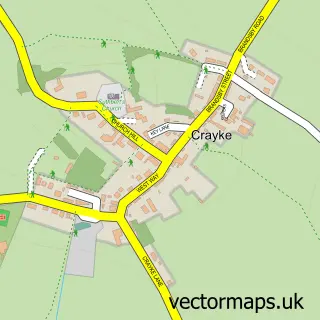Street map sample of Crayke, North Yorkshire