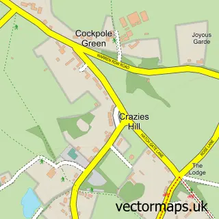 Street map sample of Crazies Hill, Berkshire