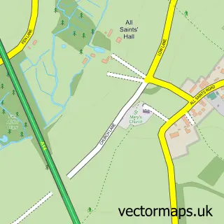 Street map sample of Creeting St Mary, Suffolk