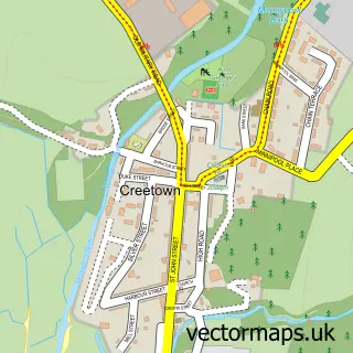 Street map sample of Creetown, Wigtown
