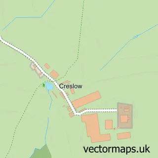 Street map sample of Creslow, Buckinghamshire