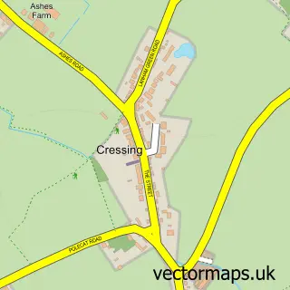 Street map sample of Cressing, Essex