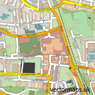 Street map sample of Crewe, Cheshire