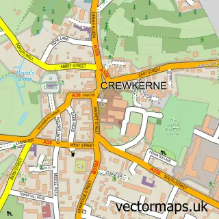 Street map sample of Crewkerne, Somerset