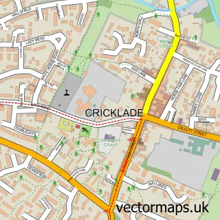 Street map sample of Cricklade, Wiltshire