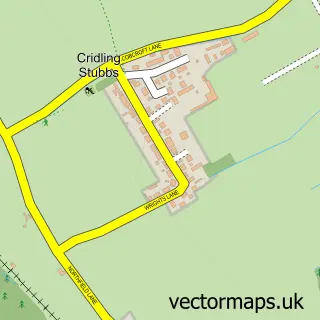 Street map sample of Cridling Stubbs, North Yorkshire