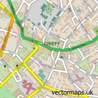 Street map sample of Crieff, Perth and Kinross