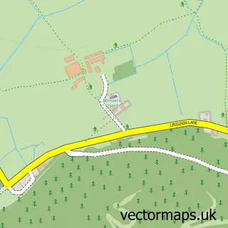 Street map sample of Criggion, Powys