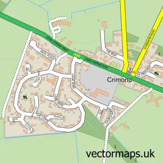 Street map sample of Crimond, Aberdeenshire