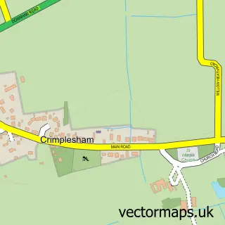 Street map sample of Crimplesham, Norfolk