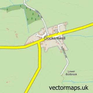 Street map sample of Crockernwell, Devon