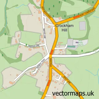 Street map sample of Crockham Hill, Kent