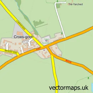 Street map sample of Croes-goch, Dyfed