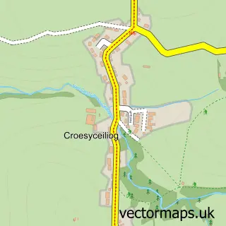 Street map sample of Croesyceiliog, Dyfed