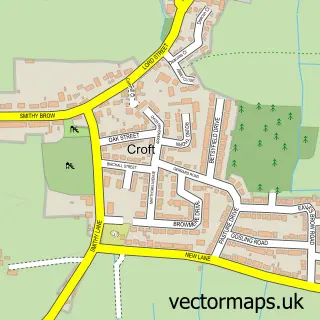 Street map sample of Croft, Cheshire